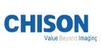 Логотип компании Chison: синяя надпись со слоганом «Value Beyond Imaging».