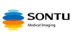 Логотип Sontu Medical Imaging с многослойным цветным графическим символом.