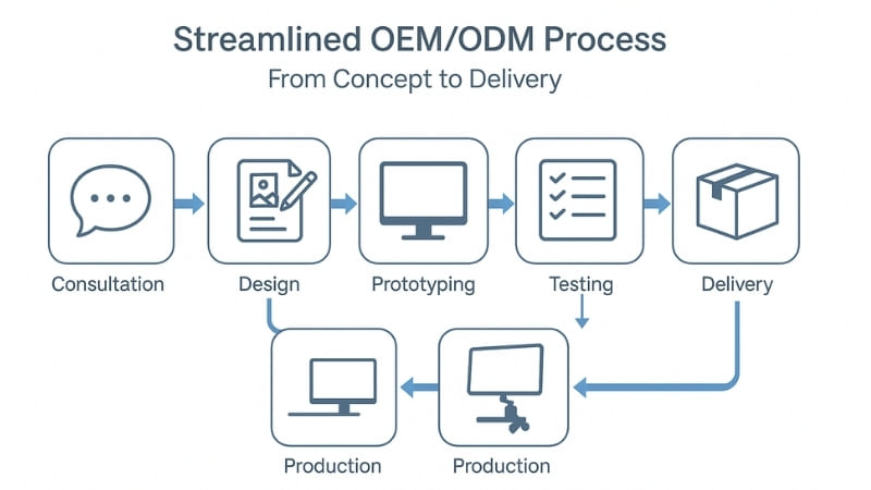 Flowchart illustrating a streamlined OEM/ODM process