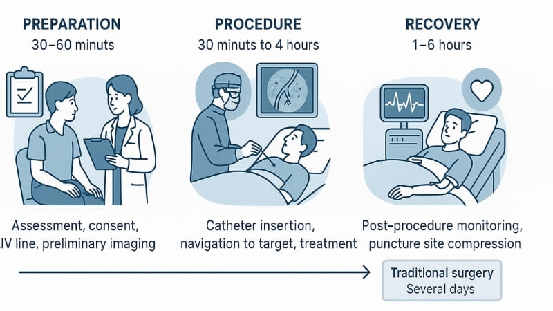 timeline of an IR procedure