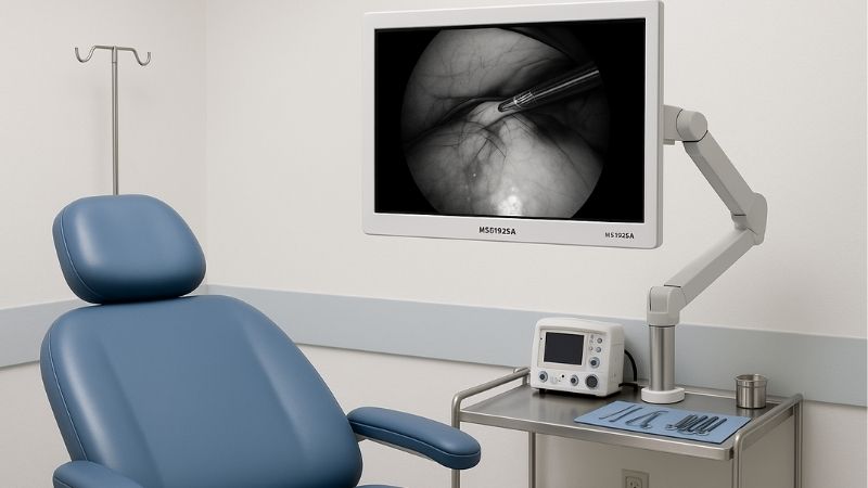 Reshin MS192SA 19-inch surgical monitor in a compact minor surgical suite