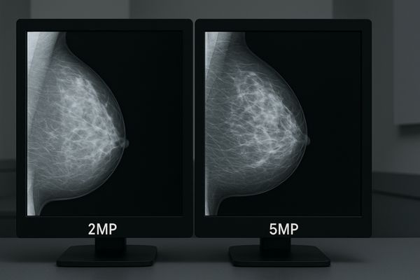 Comparison of 2MP and 5MP mammography monitor displays