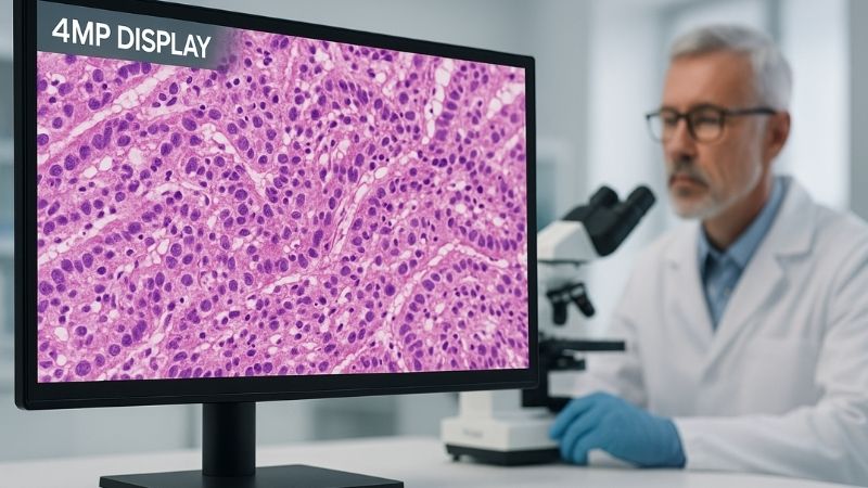 4MP display showing pathology slide