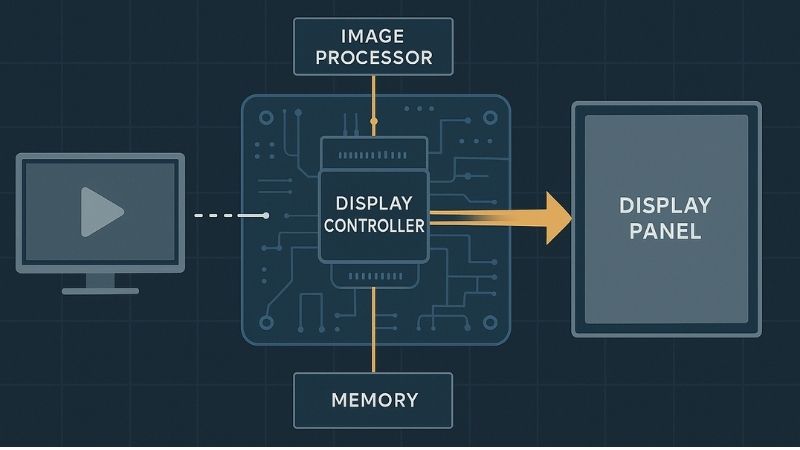 Diagram of a modern display controller processing high-resolution data