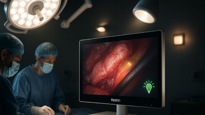 Surgical environment with varying lights and display