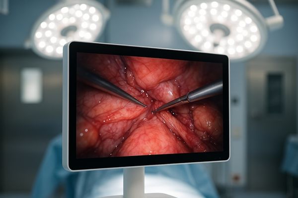Surgical display with anti-reflective coating in OR