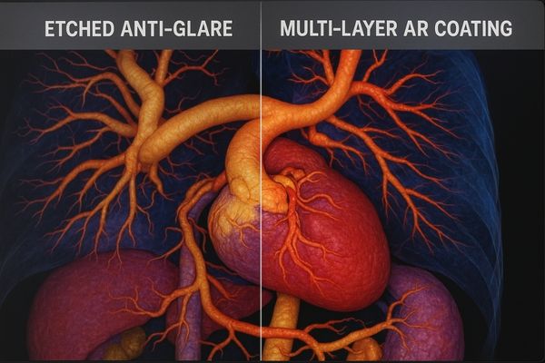 Comparison of image quality with different anti-glare coatings
