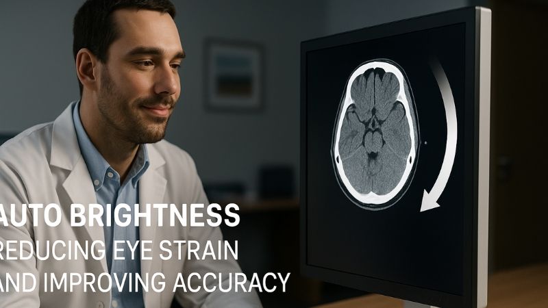 Clinician reading accurately on a display with auto brightness