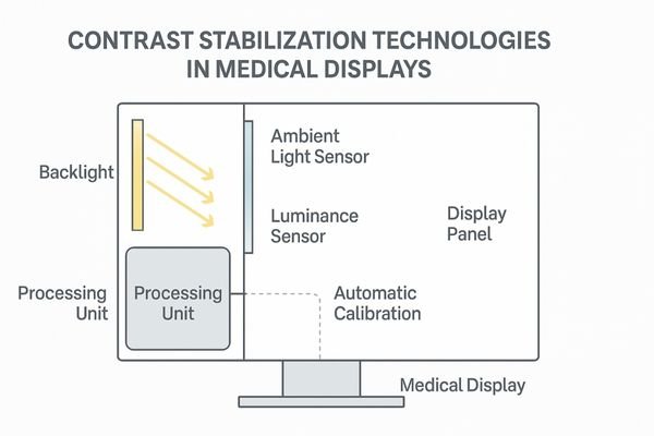 Diagram showing internal workings of a monitor with stabilization technology
