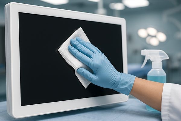 Cleaning a sealed surgical display