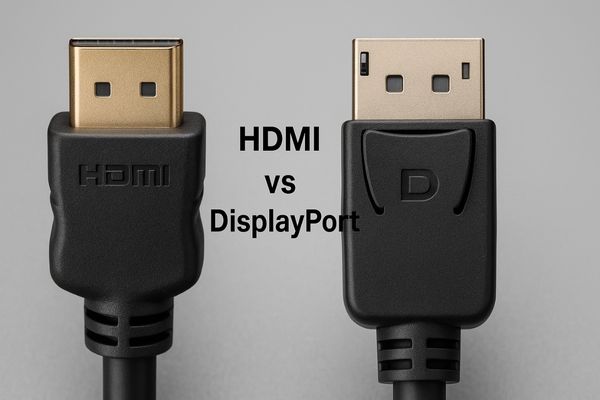 HDMI and DisplayPort connectors side-by-side