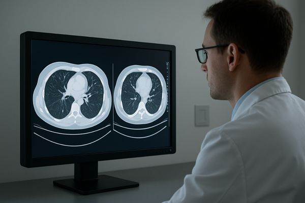 Medical-grade monitor displaying a clear image in a clinical setting