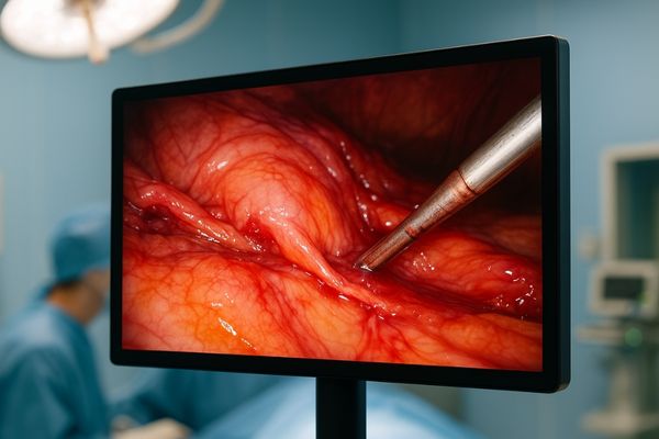 Real-time endoscopic image on a surgical display