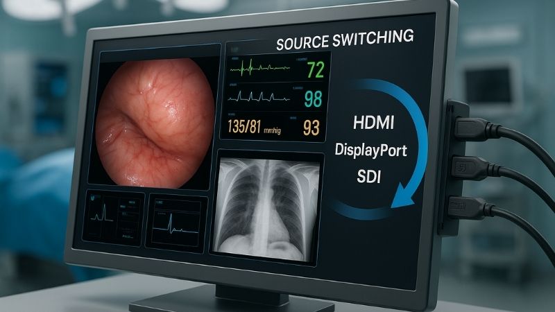Medical display showing multiple inputs