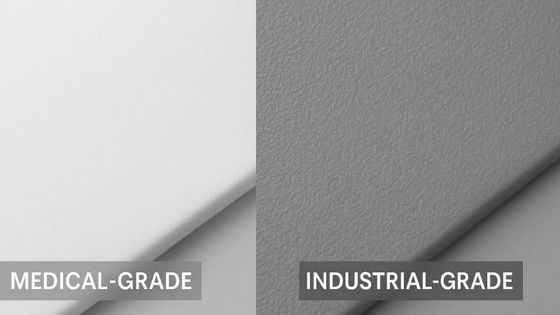 Comparison of medical-grade vs industrial-grade material samples