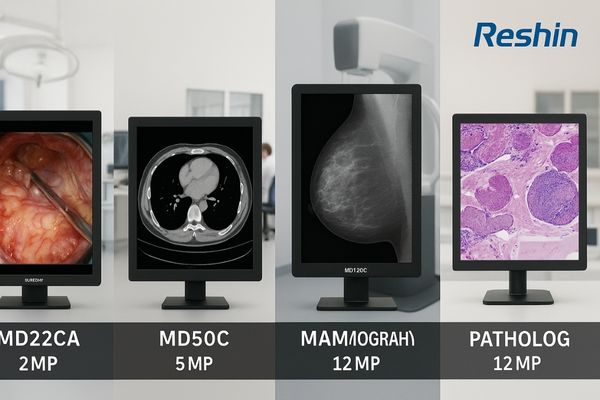 Collage of Reshin monitors for different clinical applications