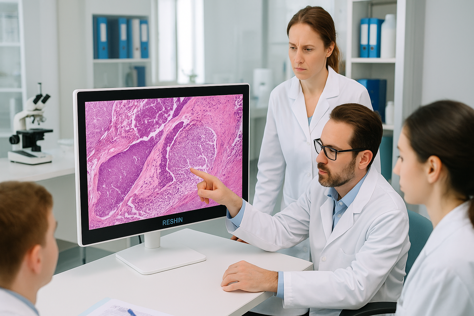 Reshin monitor in a veterinary research lab setting