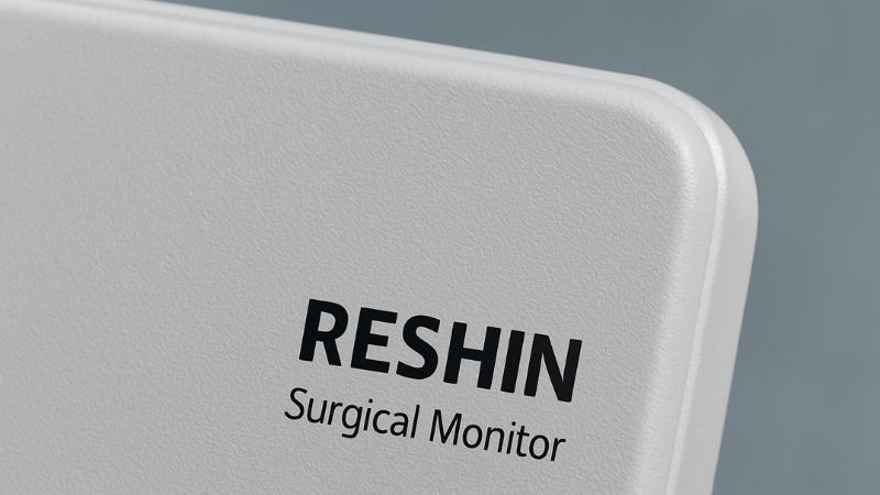 Close-up of Reshin surgical monitor material/finish