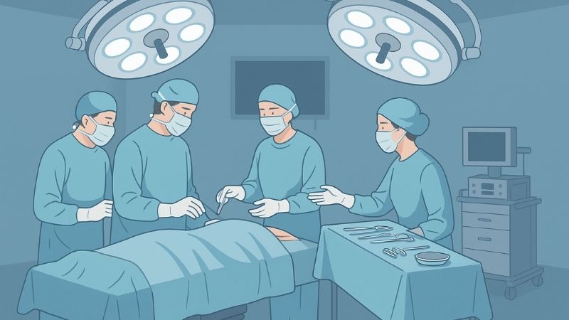 Illustration of a sterile operating room environment