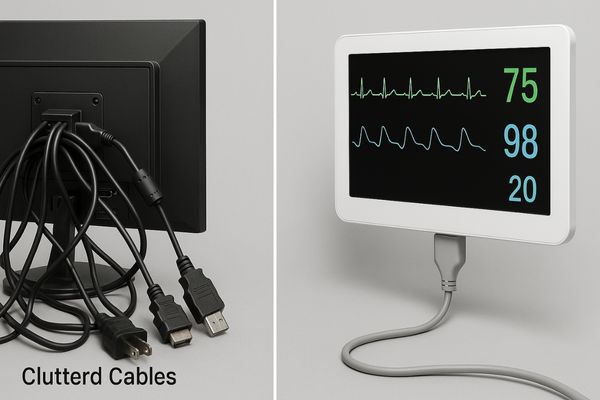 Medical display with combo connector