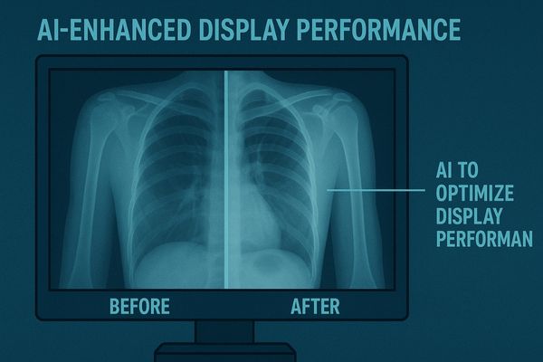 A screen showing a split view of an image with and without AI optimization