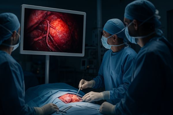 A monitor displaying a consistent image during a long surgery