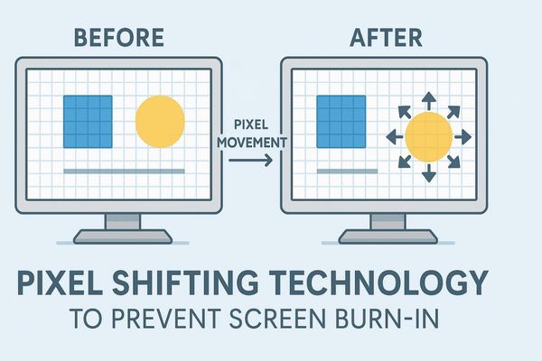 Illustration of pixel shifting technology to prevent screen burn-in