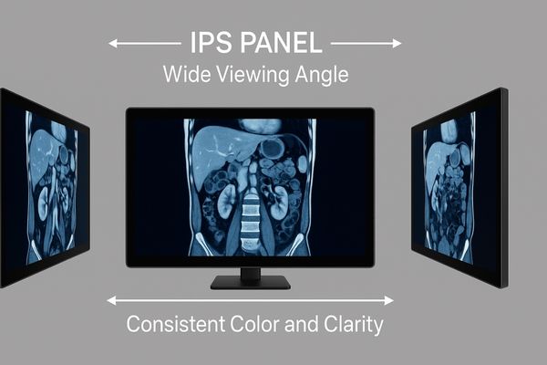 An IPS display being viewed from multiple angles with no visible color shift