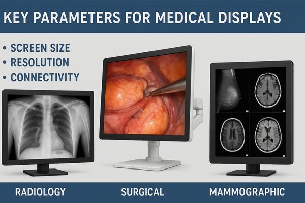A collage of medical displays showing different imaging modalities