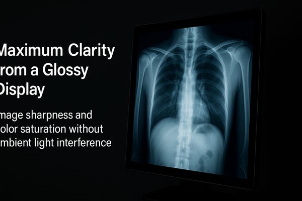 A crystal-clear radiological image on a glossy display in a darkened room