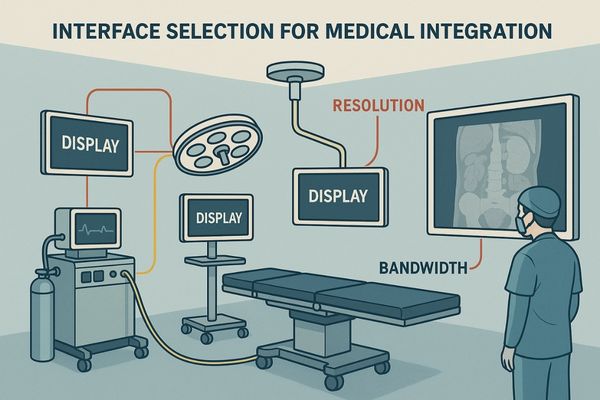A diagram showing a complex operating room setup with multiple displays and devices
