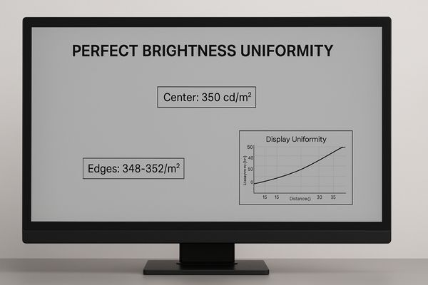 A medical monitor with perfect brightness uniformity, showing no dim spots at the edges