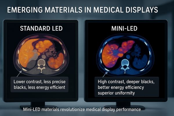 A comparison of screen quality between a standard LED and a new Mini-LED display
