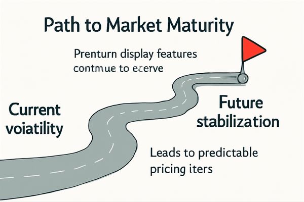 A roadmap graphic showing the path from market volatility to future stability