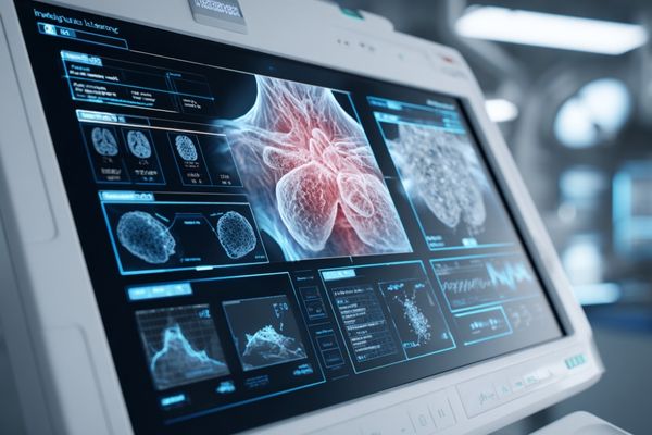 A close-up 4K image on a surgical monitor showing the fine detail of tissue planes