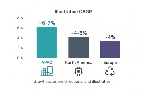 Graph showing APAC's high growth rate in the medical display market