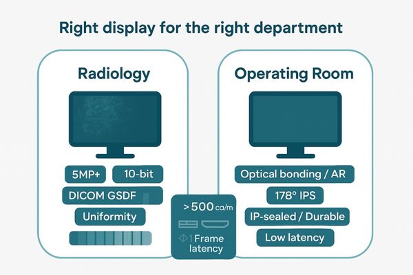 Multiple video inputs on the back of a surgical monitor