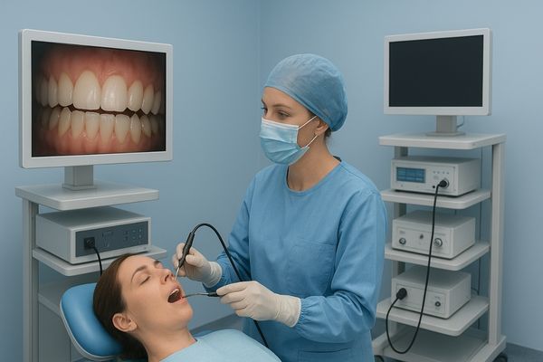 Dental Endoscopy Imaging with HD Endoscopy Monitor