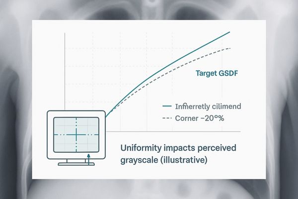DICOM GSDF curve superimposed on a medical image