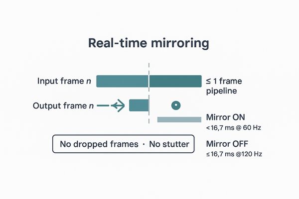 Graph showing zero latency in image processing