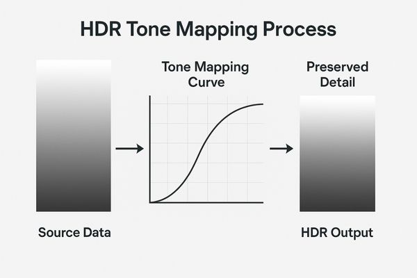 Diagram showing how HDR tone mapping works