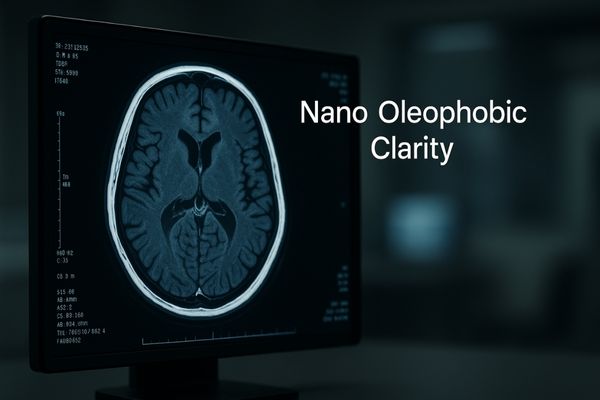 A sharp, clear image seen through a nano oleophobic coated glass