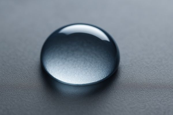 A water droplet beading up on a nano oleophobic coated surface