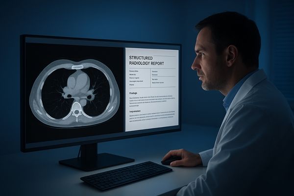 Radiology Report Writing with 5MP Ultra-Wide Diagnostic Monitor