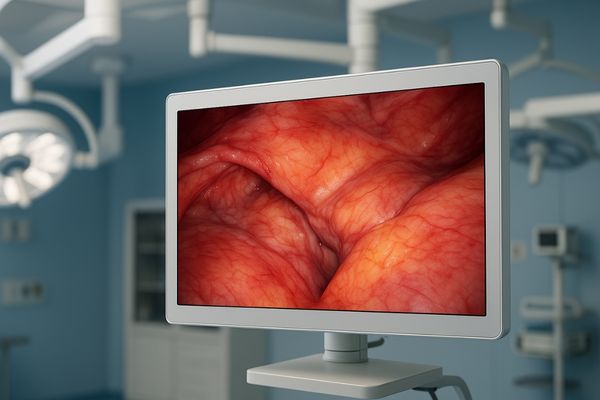 The Reshin logo displayed proudly on a surgical monitor in a modern operating room setting