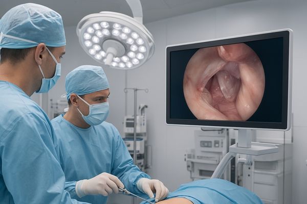 Arthroscopic knee surgery on MS430PC 42.5-inch 4K surgical monitor