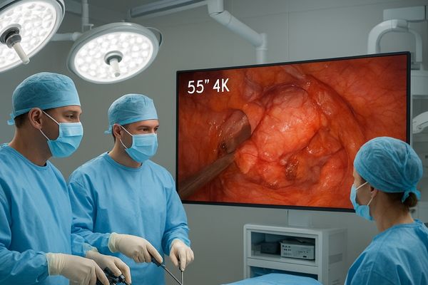 Laparoscopic surgery displayed on MS550P 55-inch 4K UHD surgical monitor