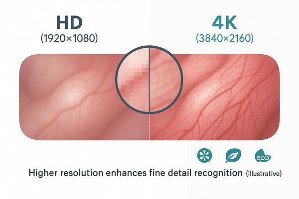 Side-by-side comparison of 4K vs standard HD surgical images