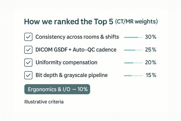 A checklist graphic showing the ranking criteria: consistency, stability, workflow, and task-fit.