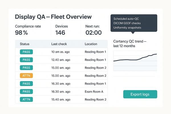 A screenshot of a quality assurance software dashboard showing a green 